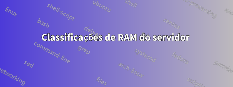 Classificações de RAM do servidor