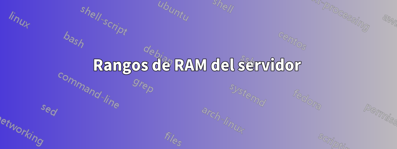 Rangos de RAM del servidor