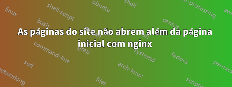 As páginas do site não abrem além da página inicial com nginx