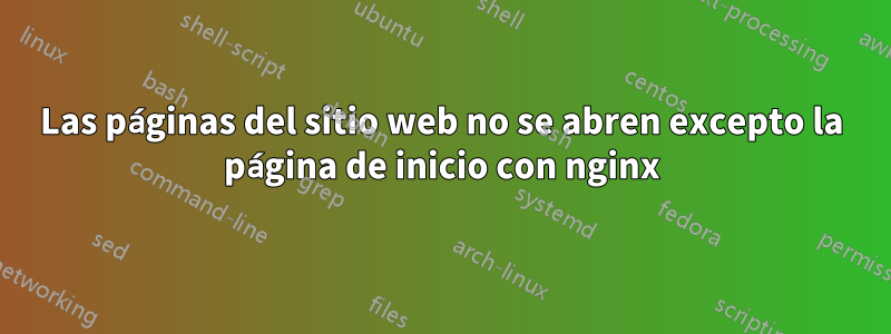 Las páginas del sitio web no se abren excepto la página de inicio con nginx