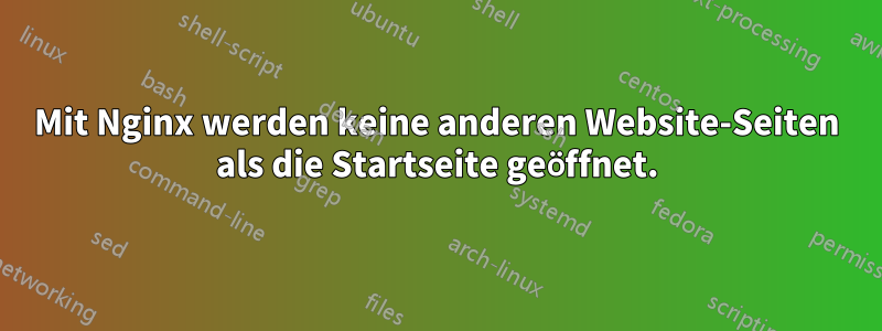 Mit Nginx werden keine anderen Website-Seiten als die Startseite geöffnet.