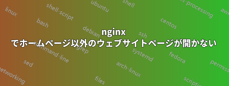 nginx でホームページ以外のウェブサイトページが開かない