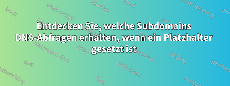 Entdecken Sie, welche Subdomains DNS-Abfragen erhalten, wenn ein Platzhalter gesetzt ist