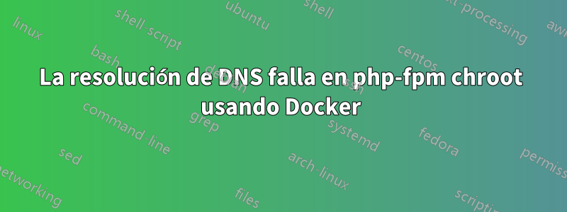 La resolución de DNS falla en php-fpm chroot usando Docker