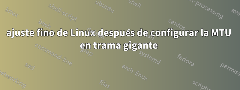 ajuste fino de Linux después de configurar la MTU en trama gigante