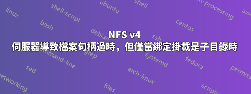 NFS v4 伺服器導致檔案句柄過時，但僅當綁定掛載是子目錄時