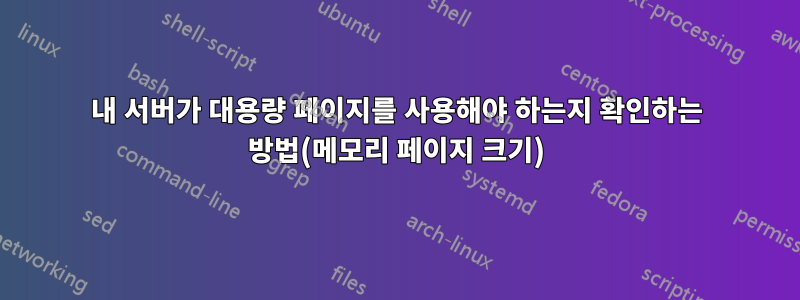 내 서버가 대용량 페이지를 사용해야 하는지 확인하는 방법(메모리 페이지 크기)