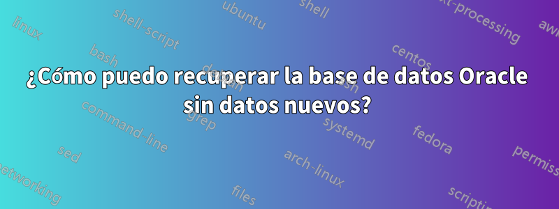 ¿Cómo puedo recuperar la base de datos Oracle sin datos nuevos?