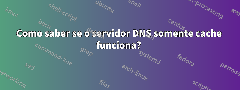 Como saber se o servidor DNS somente cache funciona?