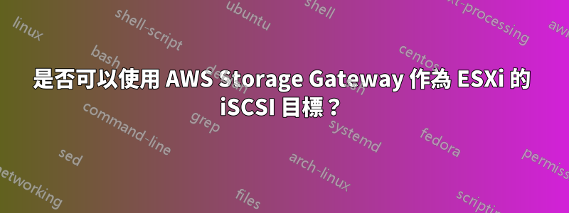 是否可以使用 AWS Storage Gateway 作為 ESXi 的 iSCSI 目標？