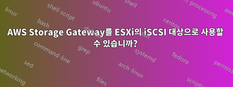 AWS Storage Gateway를 ESXi의 iSCSI 대상으로 사용할 수 있습니까?