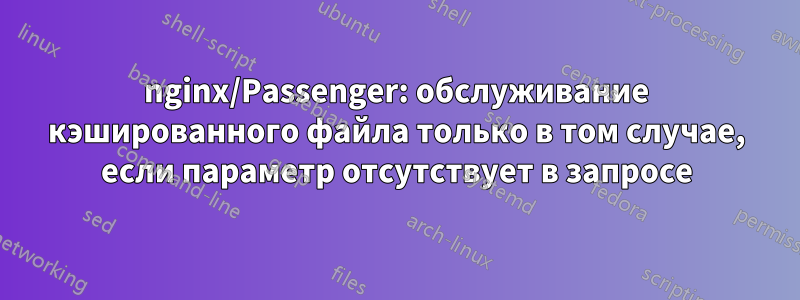 nginx/Passenger: обслуживание кэшированного файла только в том случае, если параметр отсутствует в запросе