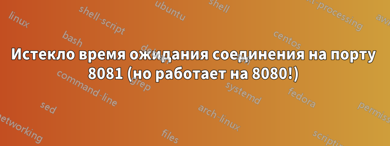 Истекло время ожидания соединения на порту 8081 (но работает на 8080!)