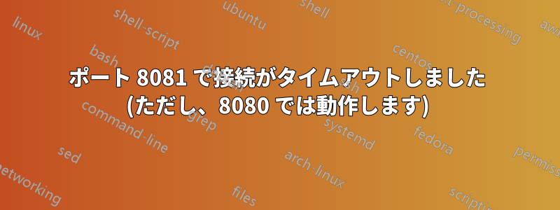 ポート 8081 で接続がタイムアウトしました (ただし、8080 では動作します)