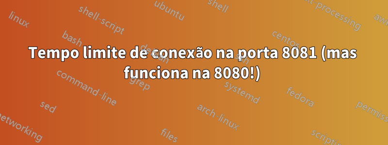 Tempo limite de conexão na porta 8081 (mas funciona na 8080!)