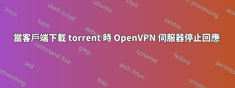 當客戶端下載 torrent 時 OpenVPN 伺服器停止回應