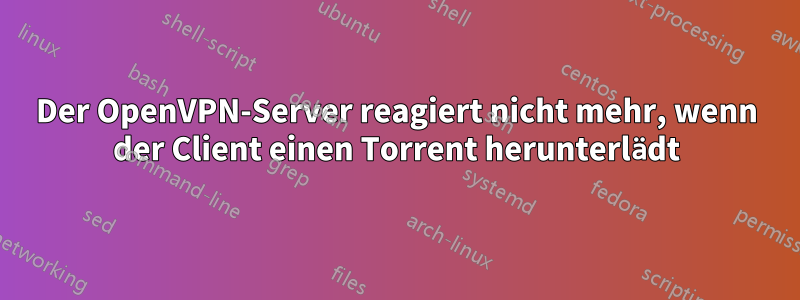 Der OpenVPN-Server reagiert nicht mehr, wenn der Client einen Torrent herunterlädt