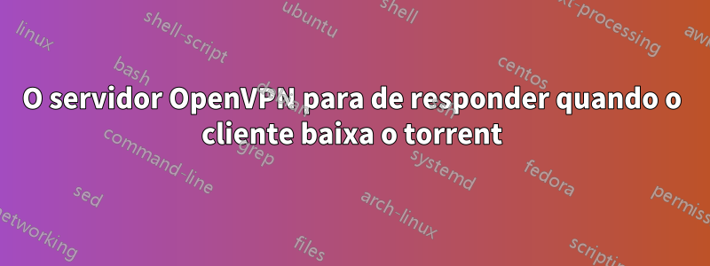 O servidor OpenVPN para de responder quando o cliente baixa o torrent