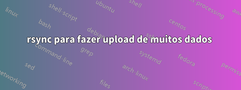 rsync para fazer upload de muitos dados