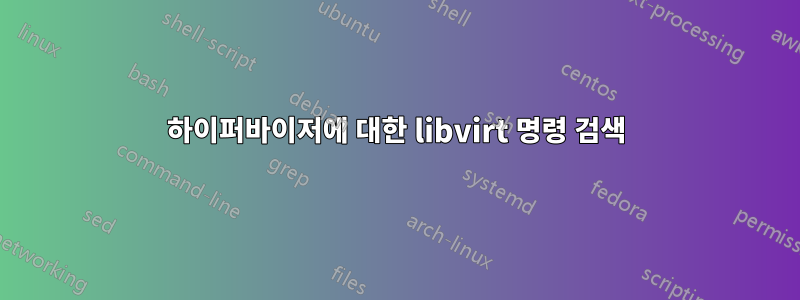 하이퍼바이저에 대한 libvirt 명령 검색