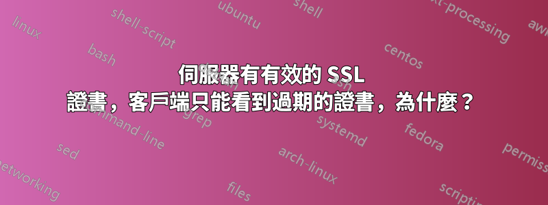 伺服器有有效的 SSL 證書，客戶端只能看到過期的證書，為什麼？