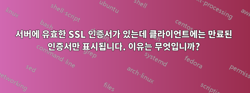 서버에 유효한 SSL 인증서가 있는데 클라이언트에는 만료된 인증서만 표시됩니다. 이유는 무엇입니까?