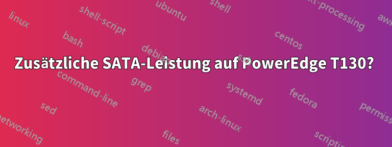 Zusätzliche SATA-Leistung auf PowerEdge T130?