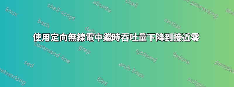 使用定向無線電中繼時吞吐量下降到接近零