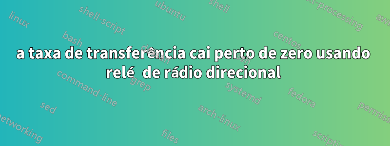 a taxa de transferência cai perto de zero usando relé de rádio direcional