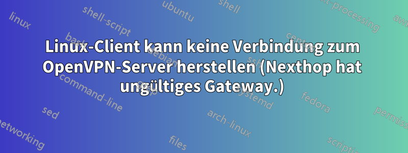 Linux-Client kann keine Verbindung zum OpenVPN-Server herstellen (Nexthop hat ungültiges Gateway.)