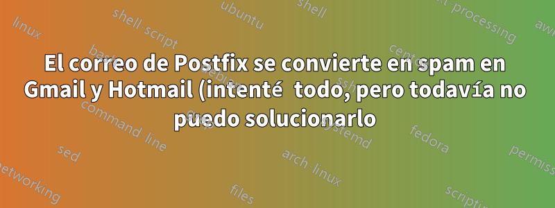 El correo de Postfix se convierte en spam en Gmail y Hotmail (intenté todo, pero todavía no puedo solucionarlo)