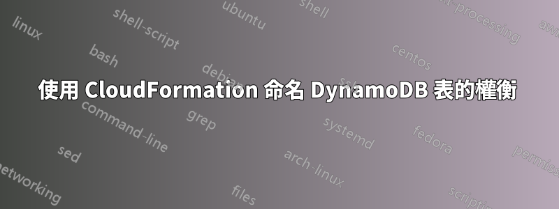 使用 CloudFormation 命名 DynamoDB 表的權衡