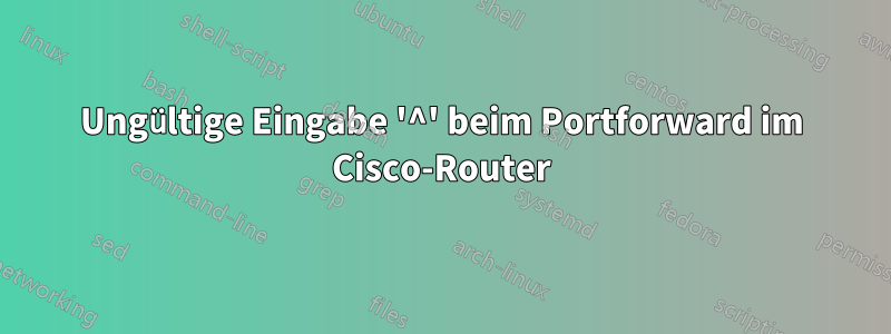 Ungültige Eingabe '^' beim Portforward im Cisco-Router