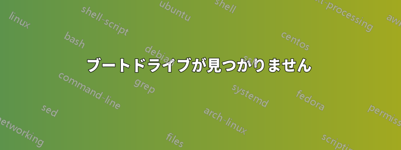 ブートドライブが見つかりません