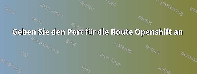 Geben Sie den Port für die Route Openshift an