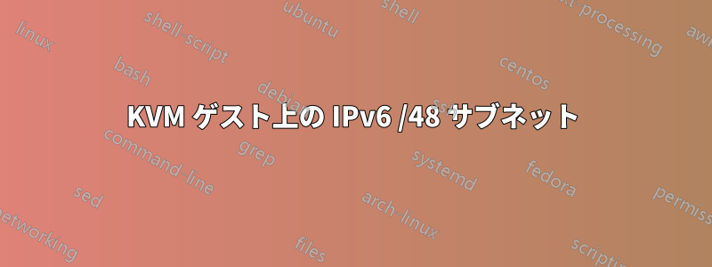 KVM ゲスト上の IPv6 /48 サブネット