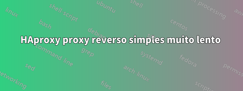 HAproxy proxy reverso simples muito lento