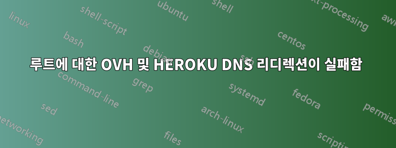 루트에 대한 OVH 및 HEROKU DNS 리디렉션이 실패함