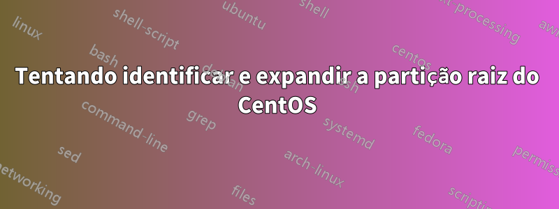 Tentando identificar e expandir a partição raiz do CentOS