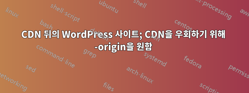 CDN 뒤의 WordPress 사이트; CDN을 우회하기 위해 -origin을 원함