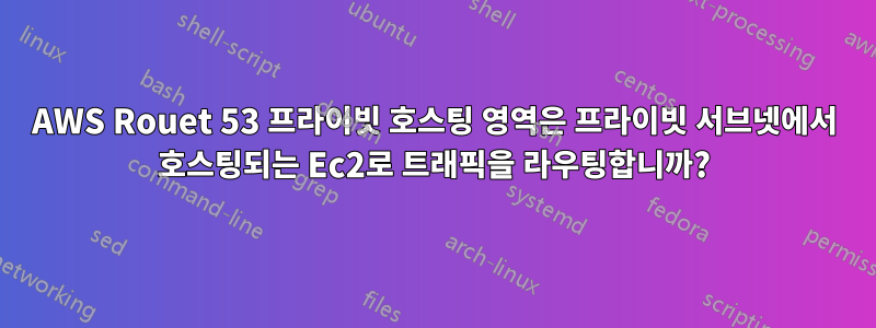 AWS Rouet 53 프라이빗 호스팅 영역은 프라이빗 서브넷에서 호스팅되는 Ec2로 트래픽을 라우팅합니까?