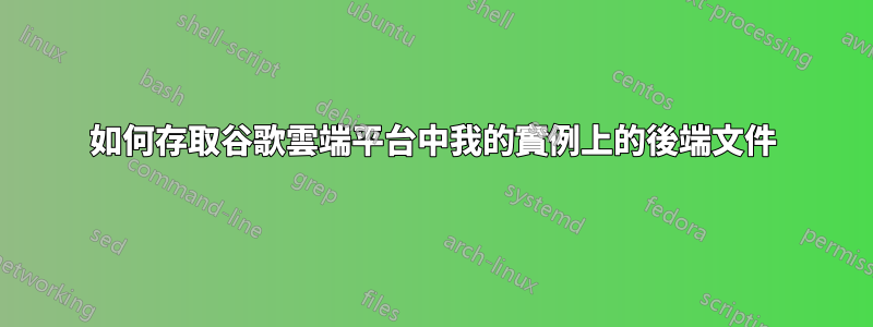 如何存取谷歌雲端平台中我的實例上的後端文件