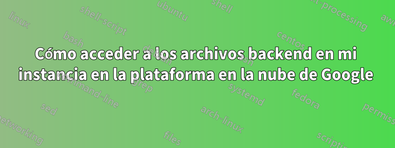 Cómo acceder a los archivos backend en mi instancia en la plataforma en la nube de Google