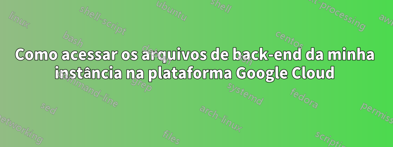 Como acessar os arquivos de back-end da minha instância na plataforma Google Cloud