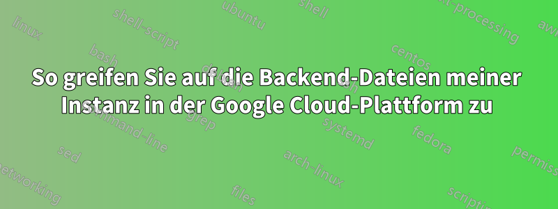 So greifen Sie auf die Backend-Dateien meiner Instanz in der Google Cloud-Plattform zu