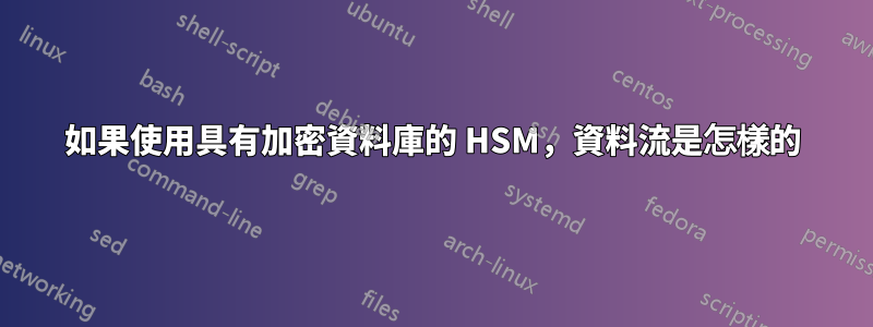 如果使用具有加密資料庫的 HSM，資料流是怎樣的