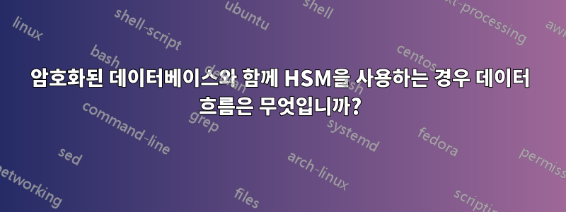 암호화된 데이터베이스와 함께 HSM을 사용하는 경우 데이터 흐름은 무엇입니까?