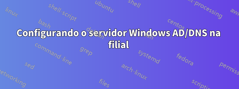 Configurando o servidor Windows AD/DNS na filial