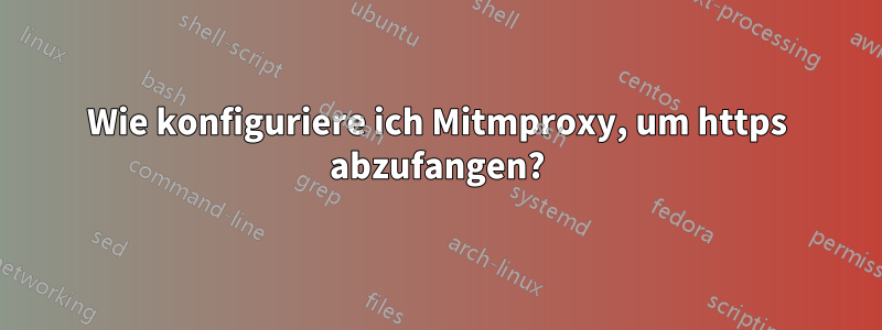 Wie konfiguriere ich Mitmproxy, um https abzufangen?