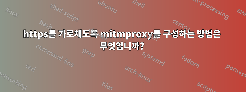 https를 가로채도록 mitmproxy를 구성하는 방법은 무엇입니까?